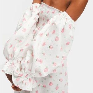 SLEEPER Atlanta Linen Dress in Roses